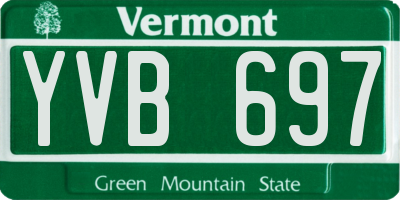 VT license plate YVB697