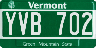 VT license plate YVB702