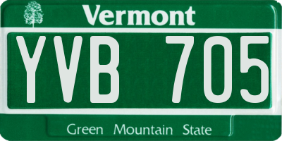 VT license plate YVB705