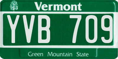 VT license plate YVB709