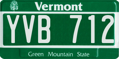 VT license plate YVB712