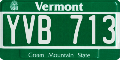 VT license plate YVB713