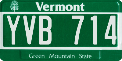 VT license plate YVB714