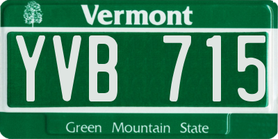 VT license plate YVB715