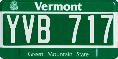 VT license plate YVB717