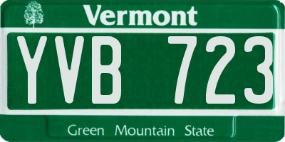 VT license plate YVB723