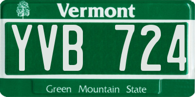 VT license plate YVB724