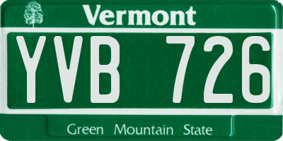 VT license plate YVB726
