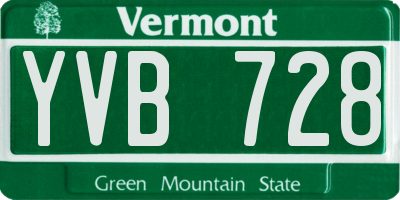 VT license plate YVB728