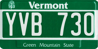 VT license plate YVB730