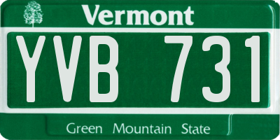 VT license plate YVB731