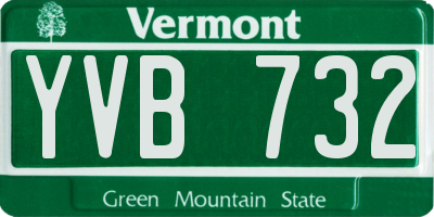 VT license plate YVB732