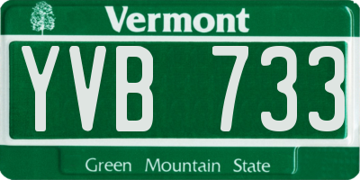 VT license plate YVB733