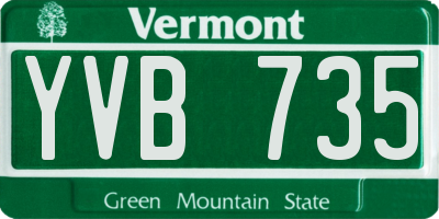 VT license plate YVB735