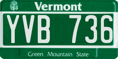 VT license plate YVB736