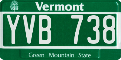 VT license plate YVB738