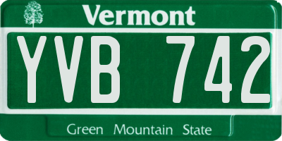 VT license plate YVB742