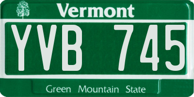 VT license plate YVB745