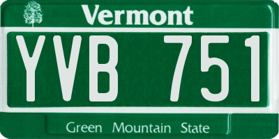 VT license plate YVB751