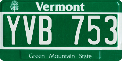 VT license plate YVB753