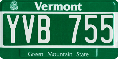 VT license plate YVB755