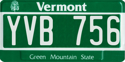 VT license plate YVB756