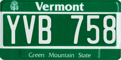 VT license plate YVB758