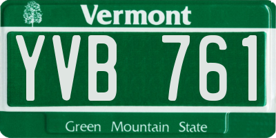 VT license plate YVB761