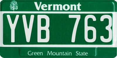 VT license plate YVB763