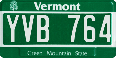 VT license plate YVB764