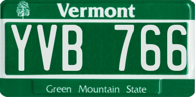 VT license plate YVB766