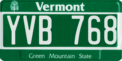 VT license plate YVB768
