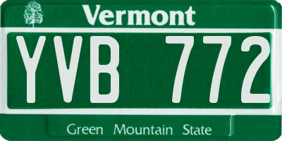 VT license plate YVB772
