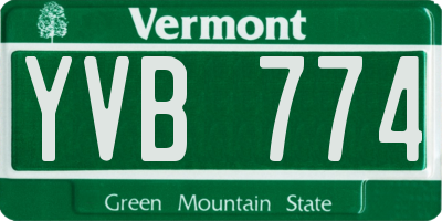 VT license plate YVB774
