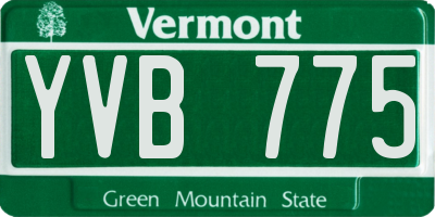 VT license plate YVB775