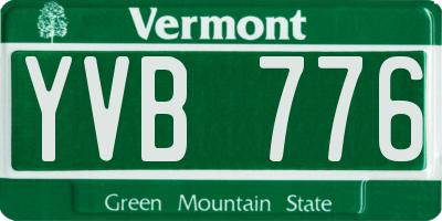 VT license plate YVB776