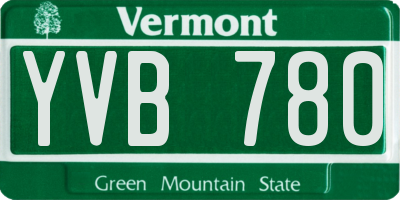 VT license plate YVB780