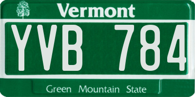 VT license plate YVB784