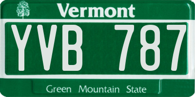 VT license plate YVB787