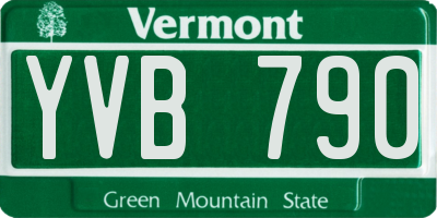 VT license plate YVB790