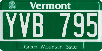 VT license plate YVB795