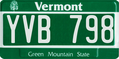 VT license plate YVB798