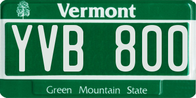 VT license plate YVB800
