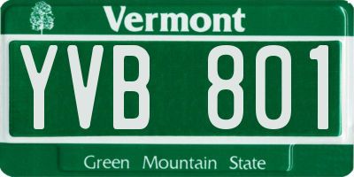 VT license plate YVB801