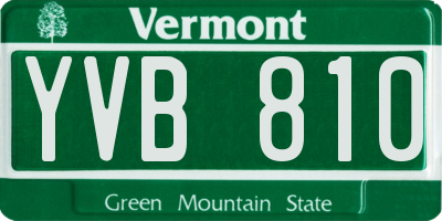 VT license plate YVB810