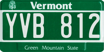 VT license plate YVB812