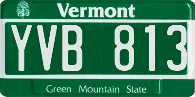 VT license plate YVB813
