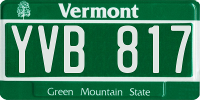 VT license plate YVB817