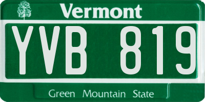 VT license plate YVB819