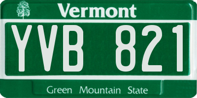 VT license plate YVB821